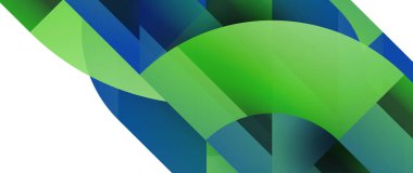 Geometrik füzyon - üçgenlerin soyut harmonisi ve minimalist arkaplan tasarımında daireler. Duvar kağıdı, afiş, arkaplan, iniş sayfası, duvar sanatı, davetiye, baskı için şekil ve satır tasarımı