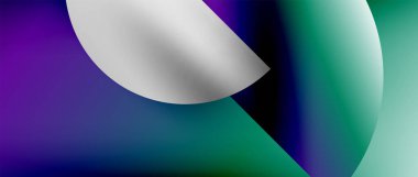 Posterler, kapaklar, afişler, broşürler, web siteleri için parlak renk çemberi ve yuvarlak element minimal geometrik soyut arkaplan