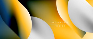 Posterler, kapaklar, afişler, broşürler, web siteleri için parlak renk çemberi ve yuvarlak element minimal geometrik soyut arkaplan