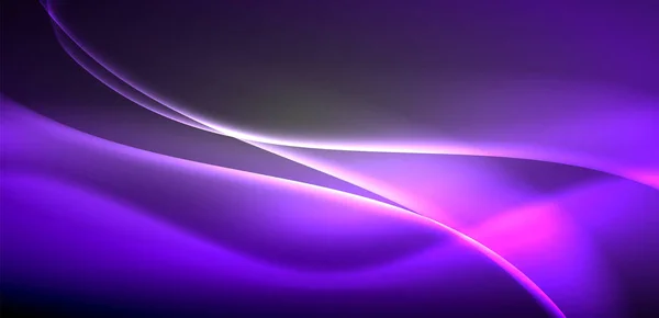 Neon Işıklı Dalgalar Arka Planda Dalgalanıyor Işıltı Hareketin Büyüleyici Dansı — Stok Vektör