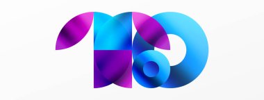 Eğimli soyut yuvarlak geometrik şekiller. Yaratıcı teknoloji, dijital sanat, sosyal iletişim ve modern bilim kavramı. Posterler, kapaklar, afişler, broşürler ve web siteleri için ideal