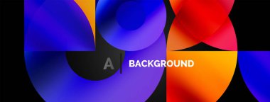 Eğimli soyut yuvarlak geometrik şekiller. Yaratıcı teknoloji, dijital sanat, sosyal iletişim ve modern bilim kavramı. Posterler, kapaklar, afişler, broşürler ve web siteleri için ideal