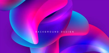 Sıvı renkli 3D elementler soyut arkaplan