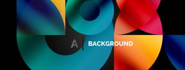 Eğimli soyut yuvarlak geometrik şekiller. Yaratıcı teknoloji, dijital sanat, sosyal iletişim ve modern bilim kavramı. Posterler, kapaklar, afişler, broşürler ve web siteleri için ideal