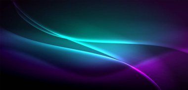 Neon ışıklarının ruhani parıltısında dinamik dalgalar. Hareket akışkanlığı ile neonun ışıl ışıl cazibesini birleştiren kavram, hem canlılığı hem de gelecekteki karmaşıklığı somutlaştıran büyüleyici arka plan.