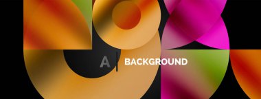 Çember ve üçgen soyut arkaplan. Yaratıcı teknoloji, dijital sanat, sosyal iletişim ve modern bilim kavramı. Posterler, kapaklar, afişler, broşürler ve web siteleri için ideal