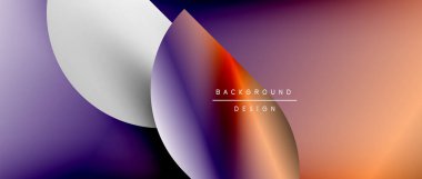 Daireler ve eğimli yuvarlak şekiller. Asgari soyut arkaplan, yuvarlak geometrik şekiller, temiz ve yapılandırılmış tasarım