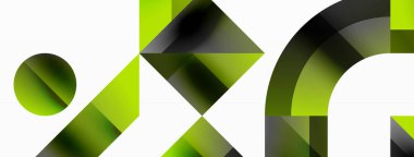 Parlak daire, kare, üçgen minimalist geometrik arkaplanı şekillendirir. Gösterişli, çağdaş tasarım dijital tasarımlar, sunumlar, web sitesi afişleri, sosyal medya paylaşımları için biraz sofistike