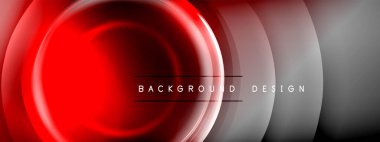 Çember çizgileri ve baloncuklar ışık ve gölge efektleriyle parlayan etki eğiminde. Işık, gölge ve derinliğin dinamik etkileşimi. Gelecekçi ve ritmik teknoloji tasarımı