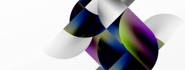 Metalik cazibesi olan modern minimalizmle evlenmek için nefis bir zemin. Yuvarlak üçgenler, geometrik karmaşıklık yayar ve duvar kağıdı, afiş, arkaplan, iniş sayfası için az gösterilmiş cazibe