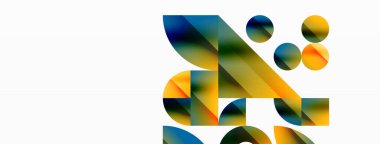 Çemberler ve çeşitli şekiller birleşerek çağdaş zemin oluşturarak yaratıcılığı ateşliyor. Dijital tasarımlar, sunumlar, web sitesi afişleri, sosyal medya paylaşımları için tasarım