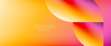 Posterler, kapaklar, afişler, broşürler, web siteleri için parlak renk çemberi ve yuvarlak element minimal geometrik soyut arkaplan