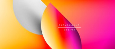 Posterler, kapaklar, afişler, broşürler, web siteleri için parlak renk çemberi ve yuvarlak element minimal geometrik soyut arkaplan