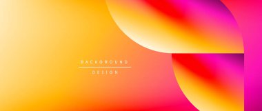 Posterler, kapaklar, afişler, broşürler, web siteleri için parlak renk çemberi ve yuvarlak element minimal geometrik soyut arkaplan