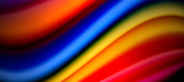 Linee Onda Colore Arcobaleno Sul Nero Sfondo Techno Business Abstract — Vettoriale Stock