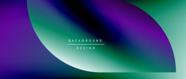 Posterler, kapaklar, afişler, broşürler, web siteleri için parlak renk çemberi ve yuvarlak element minimal geometrik soyut arkaplan