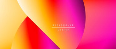 Posterler, kapaklar, afişler, broşürler, web siteleri için parlak renk çemberi ve yuvarlak element minimal geometrik soyut arkaplan