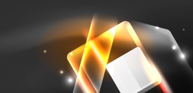 Neon hız oku ve çizgi arka planı şekillendirir. Parlak arka planlı yüksek teknoloji konsepti. Karanlıkta parlayan ışık efekti