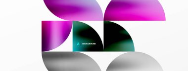 Metalik cazibesi olan modern minimalizmle evlenmek için nefis bir zemin. Yuvarlak üçgenler, geometrik karmaşıklık yayar ve duvar kağıdı, afiş, arkaplan, iniş sayfası için az gösterilmiş cazibe