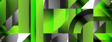 Dijital tasarımlar, sunumlar, web sitesi afişleri, sosyal medya paylaşımları için çok yönlülük ve görsel cazibe sağlayan, minimalist soyut tuval üzerinde geometrik biçimlerin Amalgamatasyonu