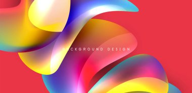 Soyut arkaplan renklerine sahip güzel sıvı şekiller