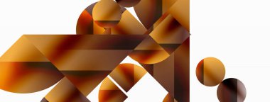 Vektör arkaplanı. Minimalist geometrik arkaplan daireler ve şekillerle süslenmiş. Dijital tasarımlar, sunumlar, web sitesi afişleri, sosyal medya paylaşımları için yaratıcılığı davet eden soyut sanat