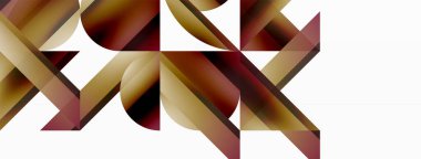 Canlı eğimli üçgenler ve beyaz üzerinde daireler. Dijital tasarımlar, sunumlar, web sitesi afişleri, sosyal medya paylaşımları için şekillerin büyüleyici birleşimi