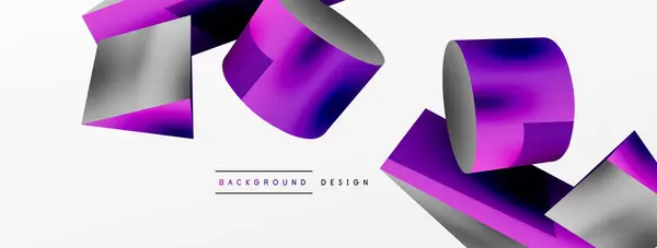 Vector Abstract Background Shapes Triangle Cylinder Trendy Techno Business Template — Stock Vector