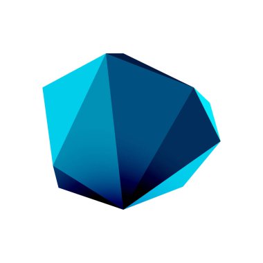 Soyut düşük polyester taş tasarımı. Geometrik 3d vektör tasarım ögesi