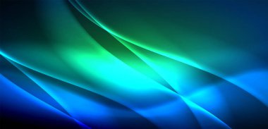 Neon ışıklarının ruhani parıltısında dinamik dalgalar. Hareket akışkanlığı ile neonun ışıl ışıl cazibesini birleştiren kavram, hem canlılığı hem de gelecekteki karmaşıklığı somutlaştıran büyüleyici arka plan.