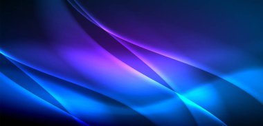 Neon ışıklarının ruhani parıltısında dinamik dalgalar. Hareket akışkanlığı ile neonun ışıl ışıl cazibesini birleştiren kavram, hem canlılığı hem de gelecekteki karmaşıklığı somutlaştıran büyüleyici arka plan.