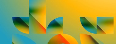 Basit geometrik formlar - dinamik geometrik soyut arkaplan. Duvar kağıdı, afiş, arkaplan, iniş sayfası, duvar sanatı, davetiye, baskılar, posterler için görsel senfoni