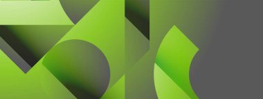 Üçgenler, çizgiler ve yuvarlak şekiller - dinamik geometrik soyut arkaplan. Duvar kağıdı, afiş, arkaplan, iniş sayfası, duvar sanatı, davetiye, baskılar için görsel senfoni