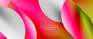 Posterler, kapaklar, afişler, broşürler, web siteleri için parlak renk çemberi ve yuvarlak element minimal geometrik soyut arkaplan