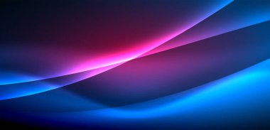 Neon ışıklarının ruhani parıltısında dinamik dalgalar. Hareket akışkanlığı ile neonun ışıl ışıl cazibesini birleştiren kavram, hem canlılığı hem de gelecekteki karmaşıklığı somutlaştıran büyüleyici arka plan.