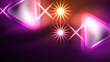 Karanlıkta ışık efektli tekno neon üçgenler
