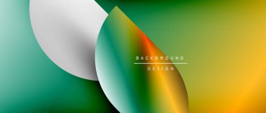 Daireler ve eğimli yuvarlak şekiller. Asgari soyut arkaplan, yuvarlak geometrik şekiller, temiz ve yapılandırılmış tasarım