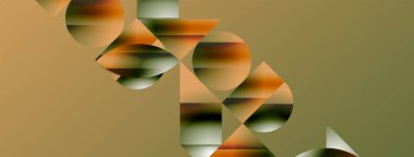 Minimalizm, gradyan cazibesiyle buluşur. Geometrik şekiller sakin bir arka planda birbirine dolanır. İnce renkler birleşir, dinamik bir tuval oluşturur, modern estetiğin kanıtıdır.