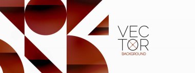 Dinamik soyut vektör arkaplanı. Dairelerin, karelerin ve üçgenlerin uyumlu birleşimi. Geometrik elementler büyüleyici bir zemin oluşturmak için birbirine dolanır. Her şekil biçimlerin kaleydoskopuna katkıda bulunur