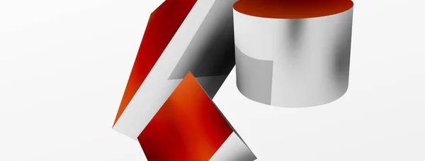 Metallic Shape Vector Geometric Background Trendy Techno Business Template Wallpaper — 图库矢量图片