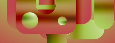 Basit geometrik formlar - dinamik geometrik soyut arkaplan. Duvar kağıdı, afiş, arkaplan, iniş sayfası, duvar sanatı, davetiye, baskılar, posterler için görsel senfoni