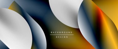 Daireler ve eğimli yuvarlak şekiller. Asgari soyut arkaplan, yuvarlak geometrik şekiller, temiz ve yapılandırılmış tasarım