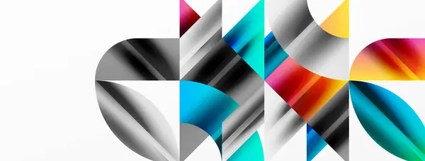 抽象的な幾何学的形状を持つ幾何学的な抽象的な背景 クリエイティブテクノロジー デジタルアート ソーシャルコミュニケーション ポスター カバー バナー パンフレット ウェブサイトの現代科学のコンセプト — ストックベクタ