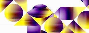 Minimalizm, gradyan cazibesiyle buluşur. Geometrik şekiller sakin bir arka planda birbirine dolanır. İnce renkler birleşir, dinamik bir tuval oluşturur, modern estetiğin kanıtıdır.