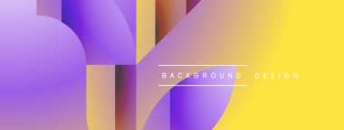 Basit geometrik formlar - dinamik geometrik soyut arkaplan. Duvar kağıdı, afiş, arkaplan, iniş sayfası, duvar sanatı, davetiye, baskılar, posterler için görsel senfoni