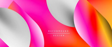 Posterler, kapaklar, afişler, broşürler, web siteleri için parlak renk çemberi ve yuvarlak element minimal geometrik soyut arkaplan