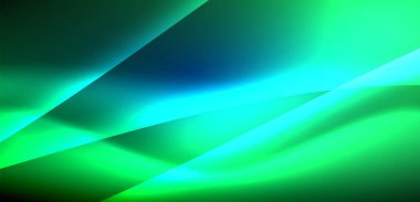 Neon ışıklarının ruhani parıltısında dinamik dalgalar. Hareket akışkanlığı ile neonun ışıl ışıl cazibesini birleştiren kavram, hem canlılığı hem de gelecekteki karmaşıklığı somutlaştıran büyüleyici arka plan.