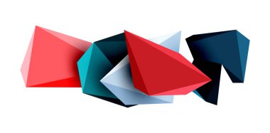 Geometrik konsept, bayrak, arkaplan, duvar kağıdı, iniş sayfası veya şirket logosu markalaşması için 3d düşük poli üçgen tasarım unsurları