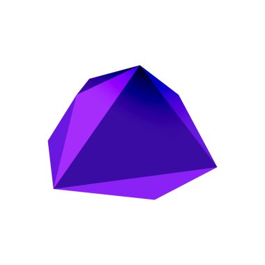 Soyut düşük polyester taş tasarımı. Geometrik 3d vektör tasarım ögesi