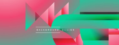 Basit geometrik formlar - dinamik geometrik soyut arkaplan. Duvar kağıdı, afiş, arkaplan, iniş sayfası, duvar sanatı, davetiye, baskılar, posterler için görsel senfoni